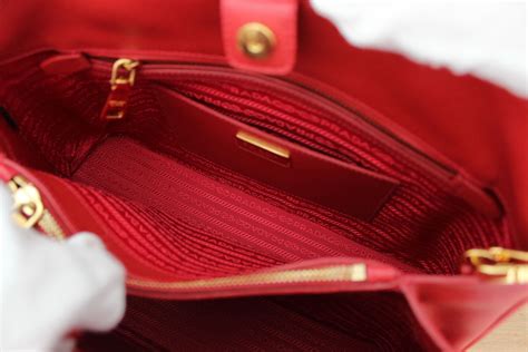 Prada Red Saffiano Lux BN2558 Leather Tote 